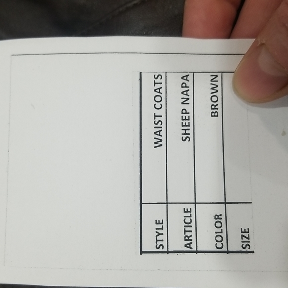 Genuine Smooth Sheep Napa  Dark Brown Leather Vest - Picture 8 of 8